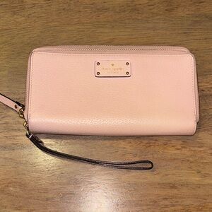 Kate Spade Grove Street Anita Blush Pink Double Zipper Wallet Wristlet